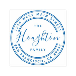 Creëer Uw eigen familienaam Ronde Return-adres Zelfinktende Stempel