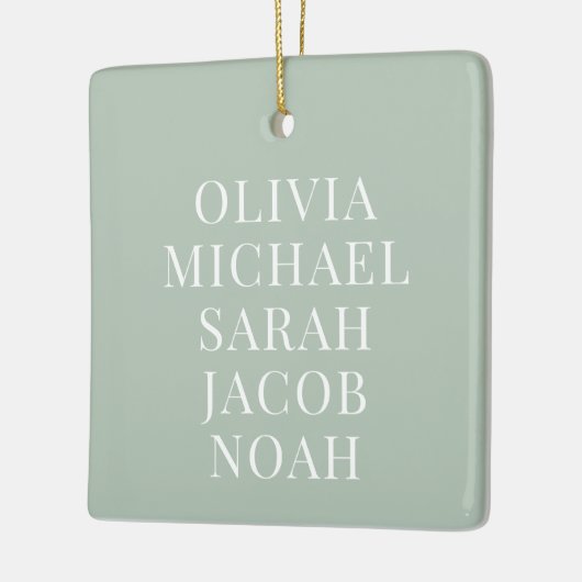 Creëer uw eigen familienamen Monogram Keramisch Ornament (Links)