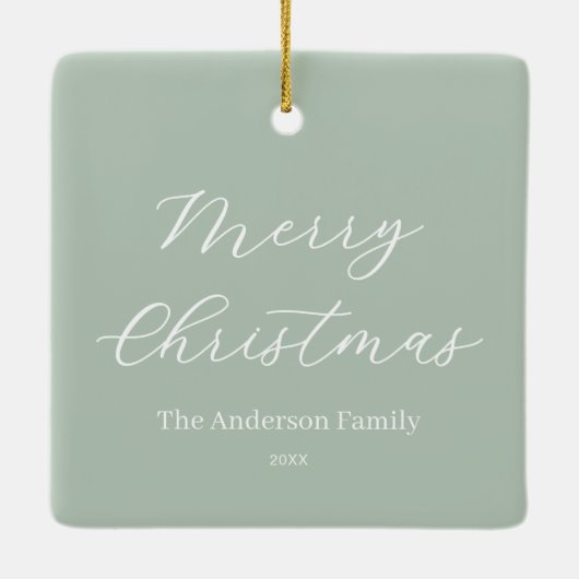 Creëer uw eigen familienamen Monogram Keramisch Ornament (Achterkant)