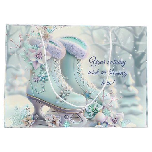 Creëer uw eigen Fancy bloemenkerst Schaatsen Groot Cadeauzakje (Achterkant)