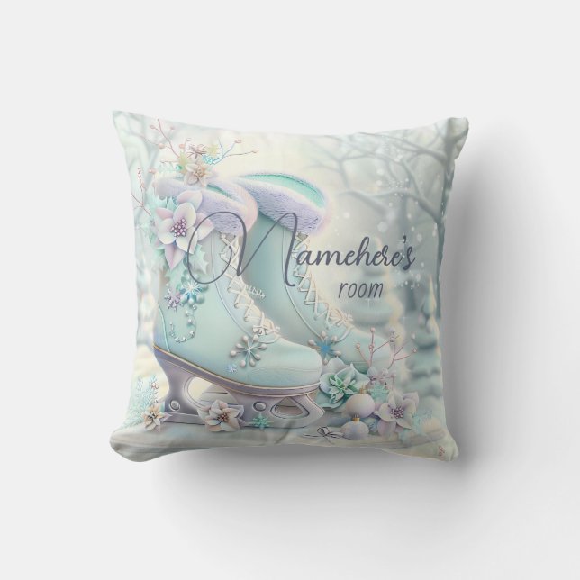 Creëer uw eigen Fancy bloemenkerst Schaatsen Kussen (Voorkant)