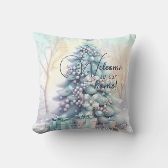 Creëer uw eigen Fancy bloemenkerstboom Kussen (Voorkant)