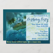 Creëer Uw eigen Fantasy verjaardagsfeestje uitnodi Kaart (Voorkant / Achterkant)