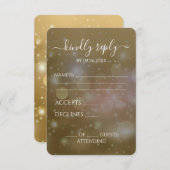 Creëer uw eigen feestelijke Sparkle Bokeh achtergr RSVP Kaartje (Voorkant / Achterkant)