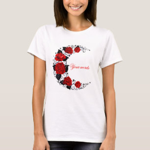 Creëer Uw eigen filigraan halve maan & rode rozen T-shirt