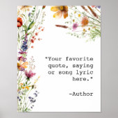 Creëer Uw eigen Floral Custom Quote Poster (Voorkant)