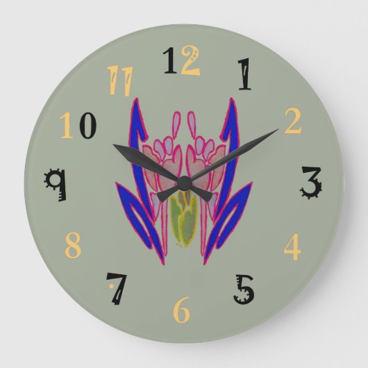 Creëer uw eigen Floral kleuren met hoge kwaliteit Grote Klok (Voorkant)