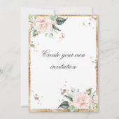 Creëer Uw eigen Floral Pink Gold Script Weduwen Kaart (Voorkant)