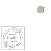 Creëer Uw eigen Floral Wedding Retouradres Rubberstempel (Gestempeld)