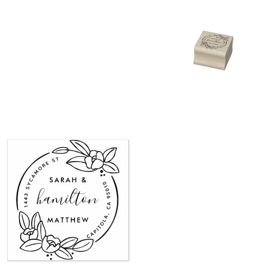Creëer Uw eigen Floral Wedding Retouradres Rubberstempel (Gestempeld)