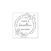Creëer Uw eigen Floral Wedding Retouradres Rubberstempel (Afrduk)