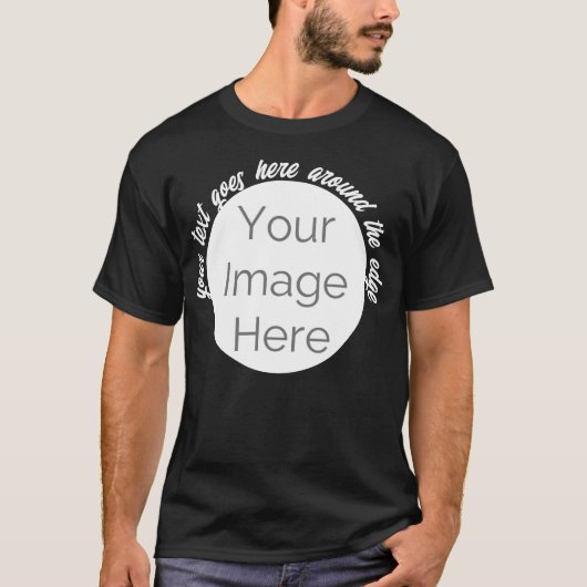 Creëer Uw eigen foto Aangepaste cirkel en tekst be T-shirt (Voorkant)