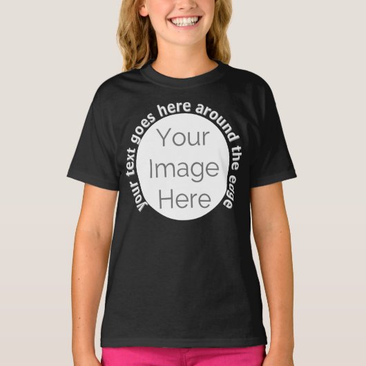 creëer uw eigen foto aangepaste tekst kinder meisj t-shirt (Voorkant)