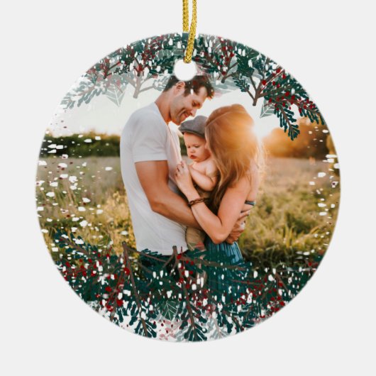 Creëer uw eigen foto-afbeelding keramisch ornament (Voorkant)