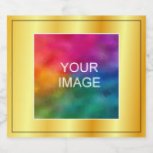 Creëer Uw eigen foto Afbeelding Logo Faux Gold Bier Etiket (Enkel label)
