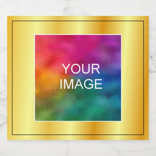 Creëer Uw eigen foto Afbeelding Logo Faux Gold Bier Etiket (Enkel label)