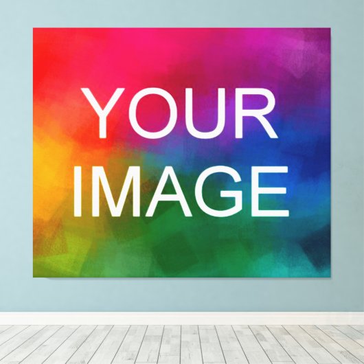 Creëer Uw eigen foto Afbeelding Logo stretched Canvas Afdruk (Insitu (Houten vloer))