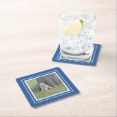 Creëer Uw eigen foto Blauw en wit Kartonnen Onderzetters (Insitu)