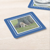 Creëer Uw eigen foto Blauw en wit Kartonnen Onderzetters (Schuin)