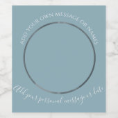 Creëer Uw eigen foto Blauw label Wijn Etiket (Enkel label)