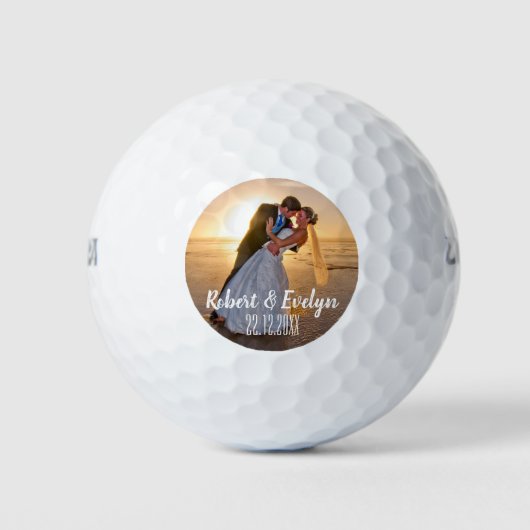 Creëer uw eigen foto bruiloft gunst golfballen (Voorkant)