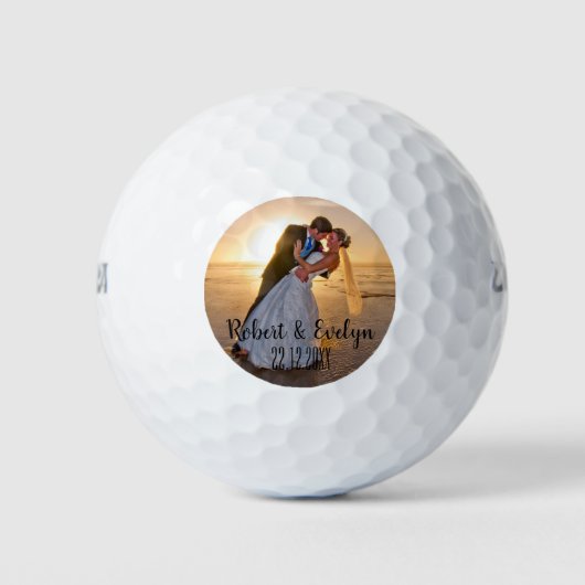 Creëer uw eigen foto bruiloft gunst golfballen (Voorkant)