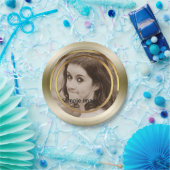 Creëer Uw eigen foto | Chic Gold Metallic Party Papieren Bordje (Feest)