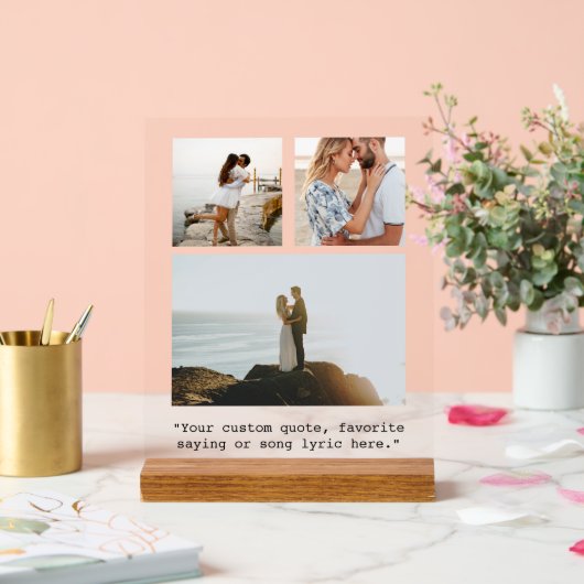 Creëer uw eigen foto collage citaat acryl bord (Huwelijk)