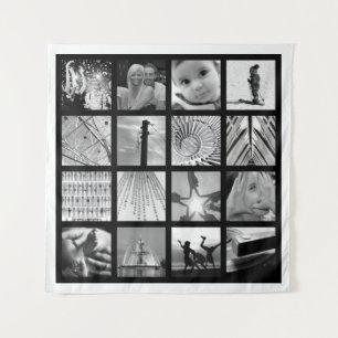 Creëer-Uw-Eigen foto-Collage Design Tapestry Art Wandkleed