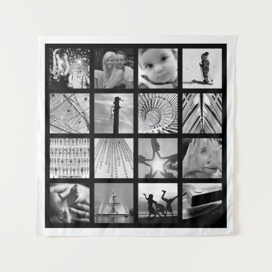 Creëer-Uw-Eigen foto-Collage Design Tapestry Art Wandkleed (Voorkant)