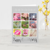 Creëer uw eigen foto collage Jubileum Kaart (Gele Bloem)