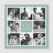 Creëer Uw Eigen Foto Collage Monogram Magneet (Voorkant)