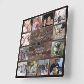 Creëer Uw eigen foto Collage Wood Roman Number Vierkante Klok (Hoek)