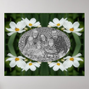 Creëer Uw eigen foto Cosmos Flowers and Bee Poster