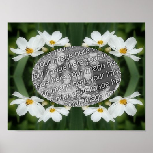 Creëer Uw eigen foto Cosmos Flowers and Bee Poster (Voorkant)