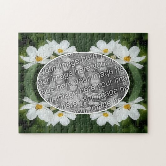 Creëer Uw eigen foto Cosmos Flowers Bee Lijst Legpuzzel (Horizontaal)