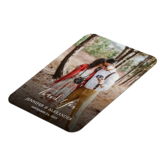Creëer uw eigen foto Dank u Bruiloft Magneet (Linkerzijde)