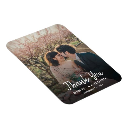 Creëer uw eigen foto Dank u Bruiloft Magneet (Rechterzijde)