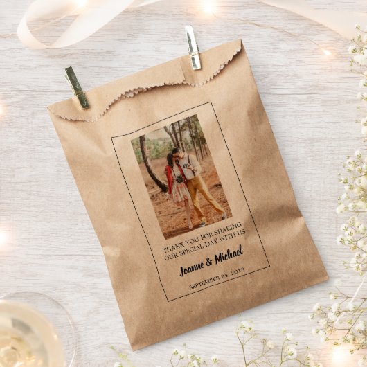 Creëer uw eigen foto Dank u bruiloft traktatie Bedankzakje (Geknipt)