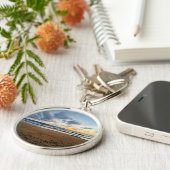 Creëer Uw eigen foto Eenvoudige moderne zonnerijst Sleutelhanger (Zijkant)