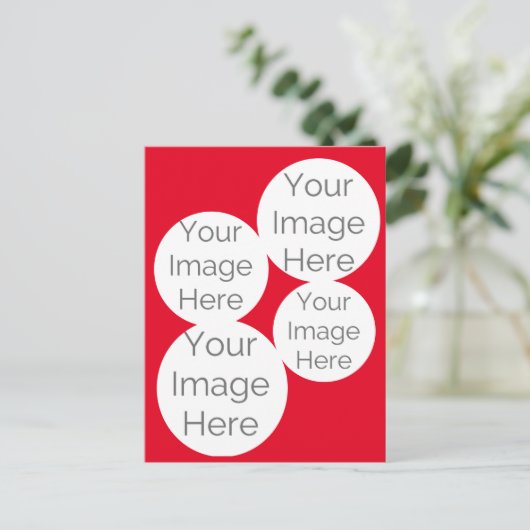 creëer uw eigen foto eenvoudige sjabloon rood briefkaart (Staand voorkant)