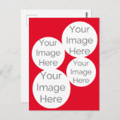 creëer uw eigen foto eenvoudige sjabloon rood briefkaart (Voorkant / Achterkant)