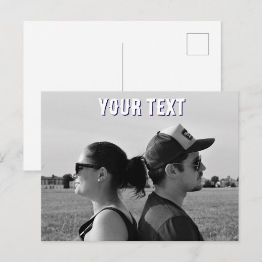 creëer uw eigen foto en tekst Briefkaart (Voorkant / Achterkant)