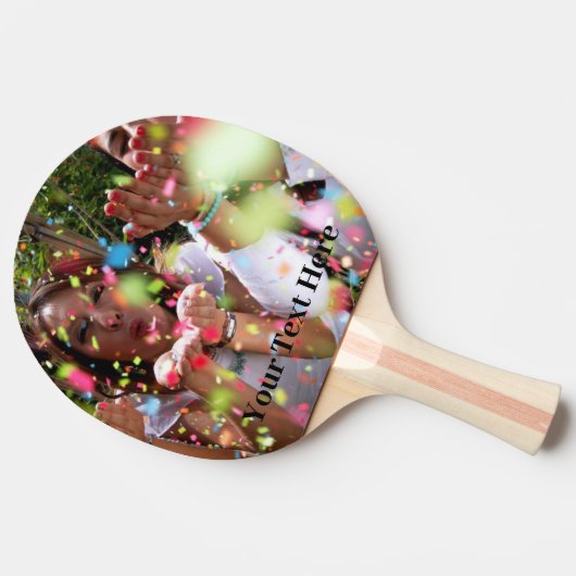 Creëer Uw eigen foto en tekst Gepersonaliseerd Tafeltennisbatje (Zijkant)