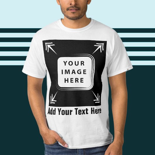 Creëer Uw eigen foto en tekst op maat T-shirt