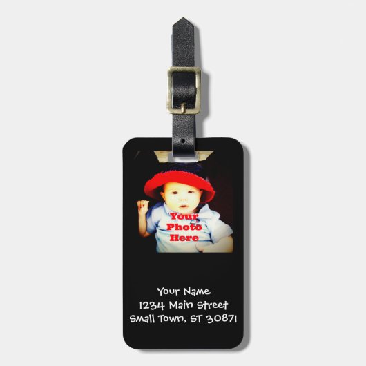 Creëer Uw eigen foto geeft Sjabloon Bagagelabel (Voorkant verticaal)