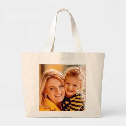Creëer uw eigen foto gepersonaliseerd op maat grote tote bag (Voorkant)