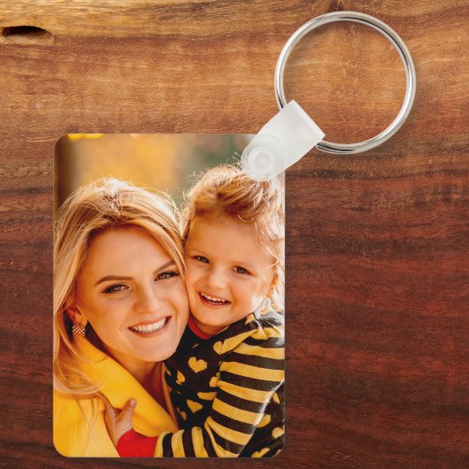 Creëer uw eigen foto gepersonaliseerd op maat sleutelhanger (Achterkant)