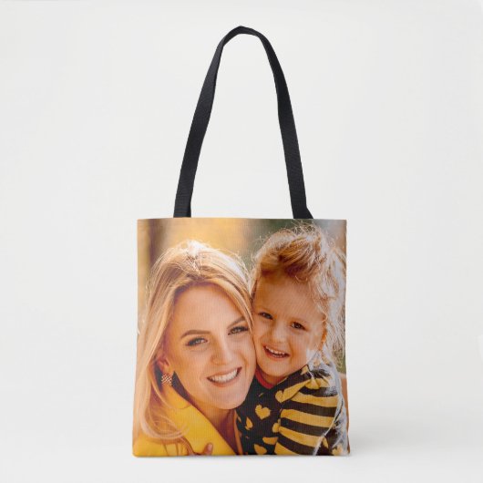 Creëer uw eigen foto gepersonaliseerd op maat tote bag (Voorkant)