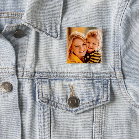 Creëer uw eigen foto gepersonaliseerd op maat vierkante button 5,1 cm (In situ)